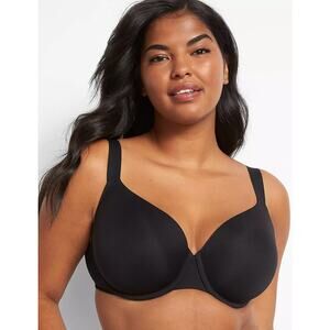 Cacique Magic Wing Lightly Lined Full Coverage Bra Black Size 40F Underwire